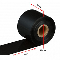 Термотрансферная лента 60мм х 300м, черная, wax-resin, out, втулка 1" в Нижнем Тагиле